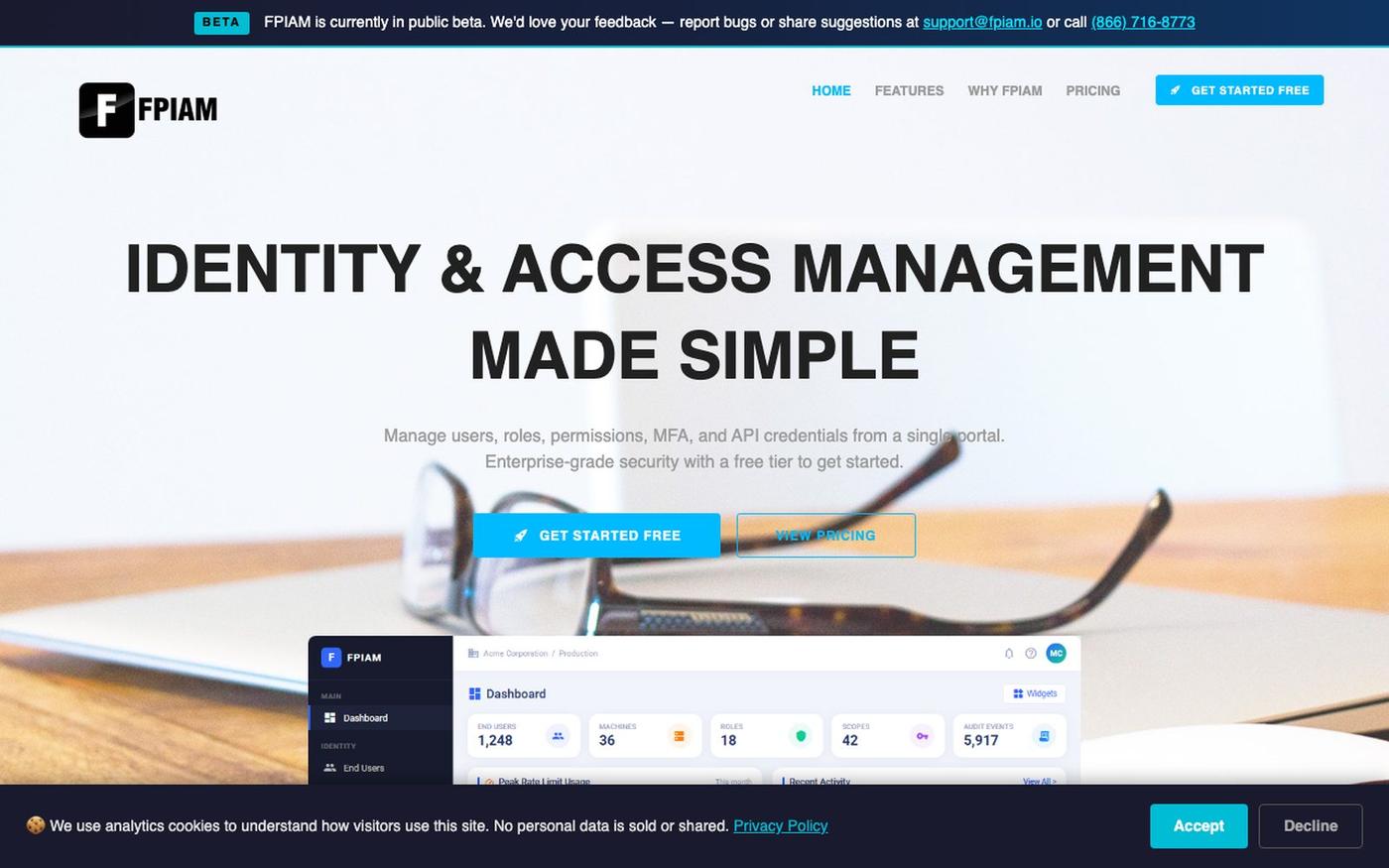 FPIAM — Identity & Access Management for Modern Teams — screenshot