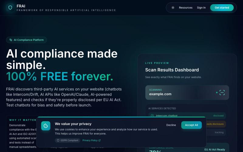 FRAI – Framework of Responsible Artificial Intelligence — screenshot