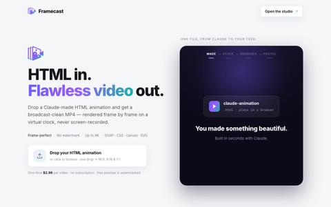 Framecast: Turn HTML Animations Into Flawless Video — screenshot