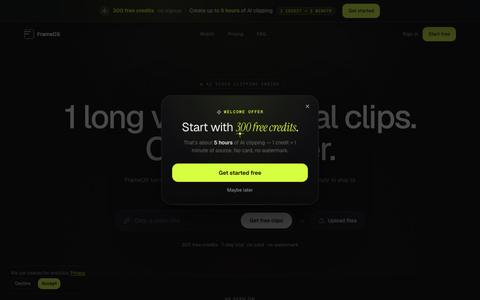 AI Video Clipping Software for Shorts, Reels, TikTok, and Podcasts — screenshot