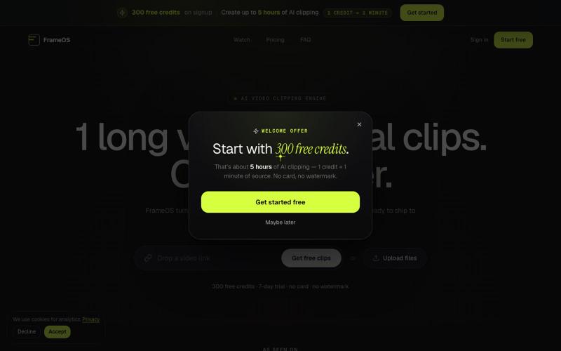 AI Video Clipping Software for Shorts, Reels, TikTok, and Podcasts — screenshot
