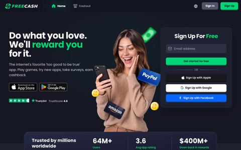 Freecash: Get Paid for Games & Surveys | Earn Real Cash — screenshot