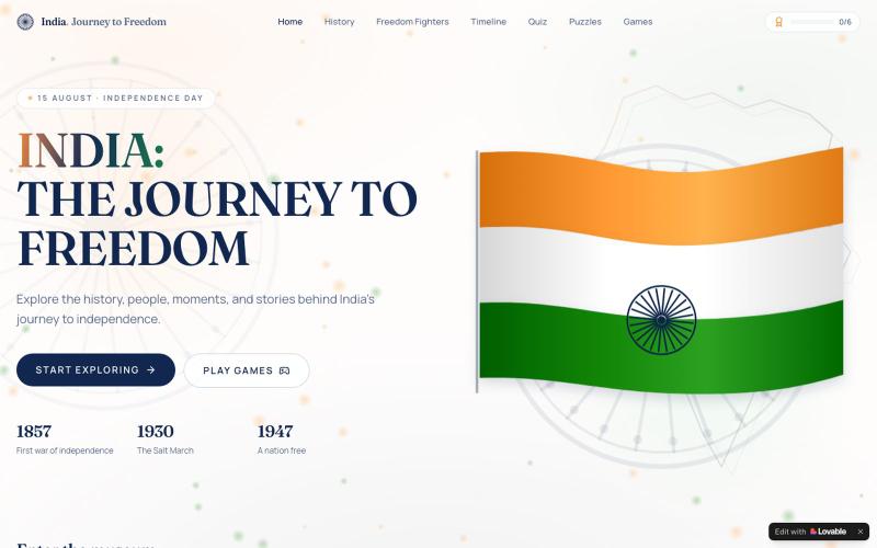 India: The Journey to Freedom — Interactive Independence Museum — screenshot