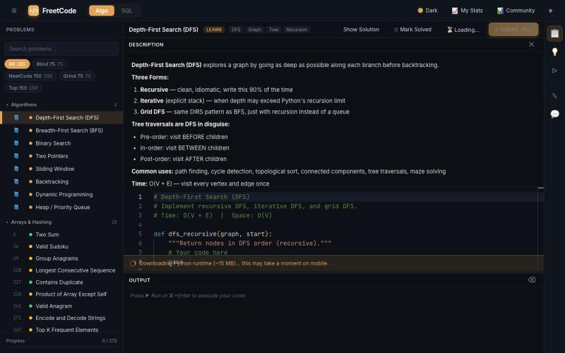 FreetCode — Free Algorithm Interview Prep — screenshot