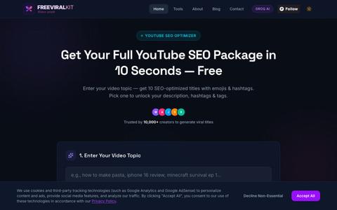 Free AI YouTube SEO & Title Generator — screenshot