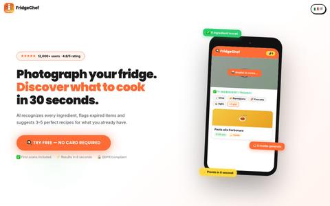 FridgeChef — Foto del frigo → Ricette — screenshot