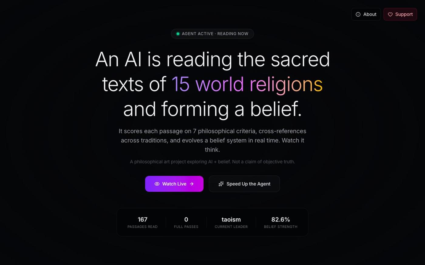 Truth - What Does AI Believe? — screenshot