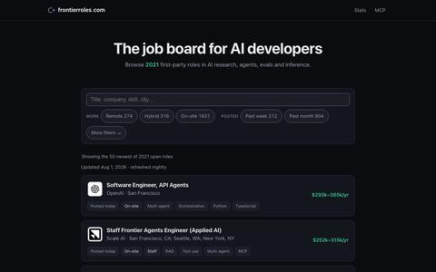 AI Engineering Jobs — RAG, agents, evals, inference — screenshot