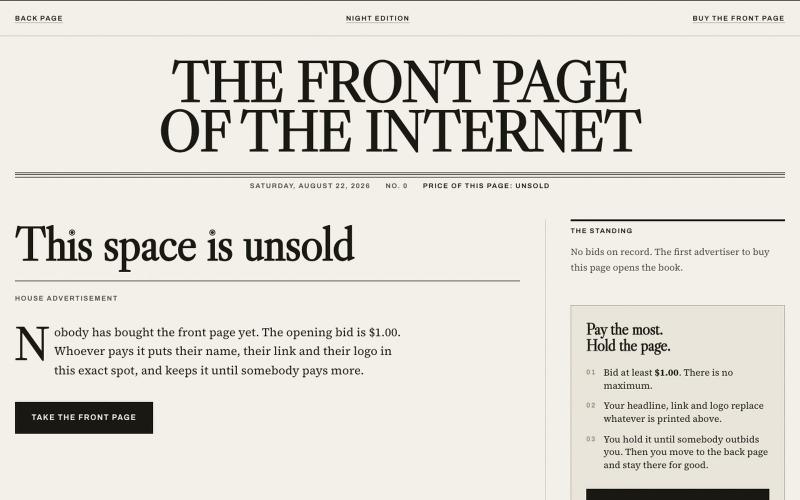 The Front Page of the Internet — screenshot