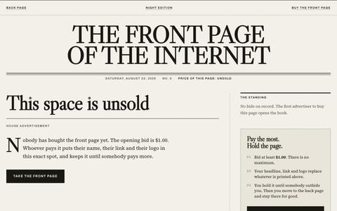 The Front Page of the Internet — screenshot
