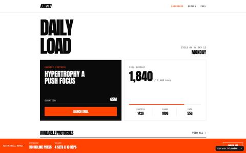 KINETIC — Daily Load Training & Fuel — screenshot