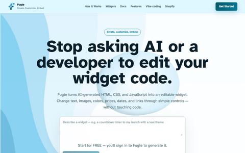 Fugte - Create, Customize, and Embed Fluid Widgets — screenshot