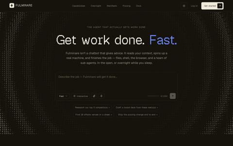 Fulminare — Free AI Agent That Gets Work Done, Fast — screenshot