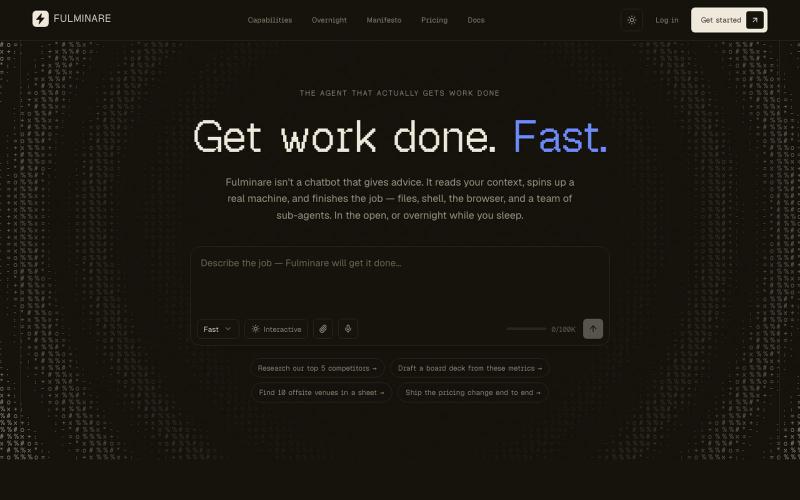 Fulminare — Free AI Agent That Gets Work Done, Fast — screenshot