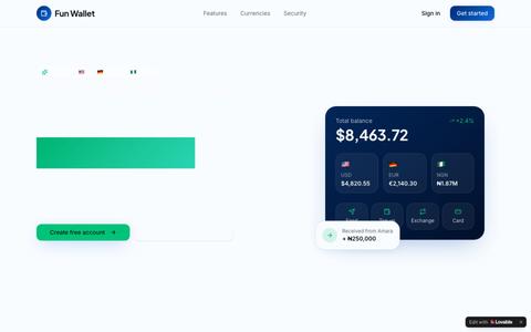 Fun Wallet — Send, spend & save in USD, EUR and NGN — screenshot