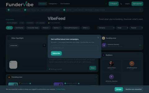 FunderVibe — Project feed — screenshot