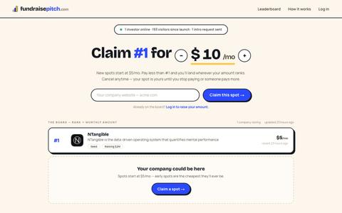 Fundraise Pitch | Pay to be seen. Get funded. — screenshot