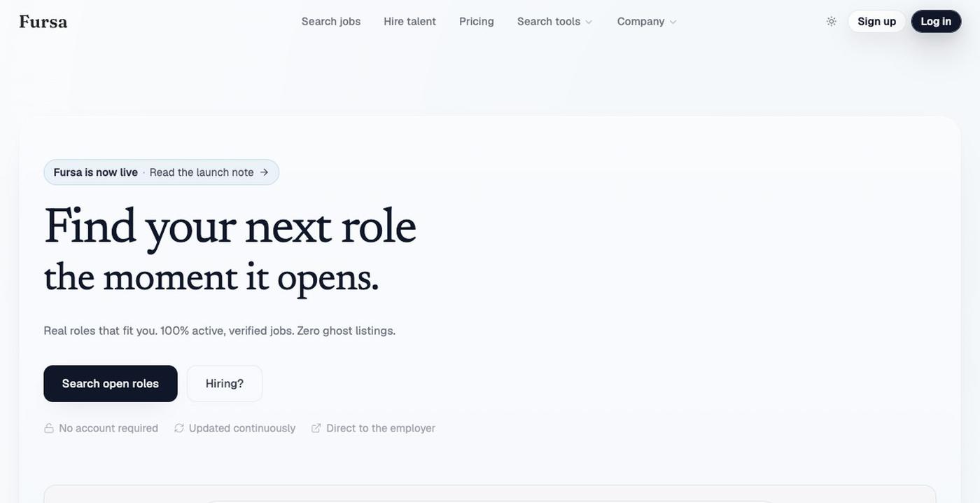 Fursa | Find your next role the moment it opens — screenshot