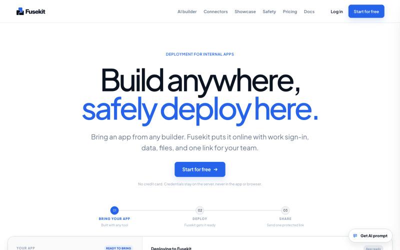 Fusekit — build anywhere, safely deploy here — screenshot