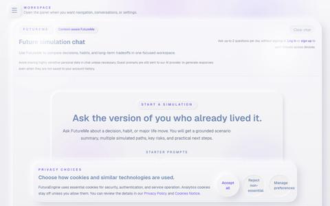 FuturaEngine: Future Self AI and Life Simulation Chat — screenshot