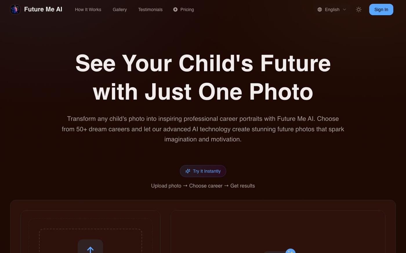 Future Me AI: See Your Child's Future with AI-Generated Career Photos | Dream Ca — screenshot