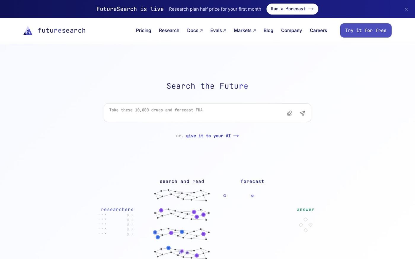 FutureSearch: Search the Future — screenshot