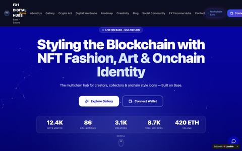 FX1 Digital Hubs – Multichain Web3 NFT Marketplace & Social Network — screenshot