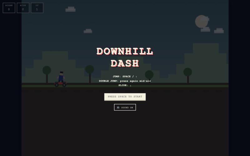 Downhill Dash — Skateboard Endless Runner — screenshot