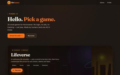EloGames — Play indie games instantly in your browser — screenshot