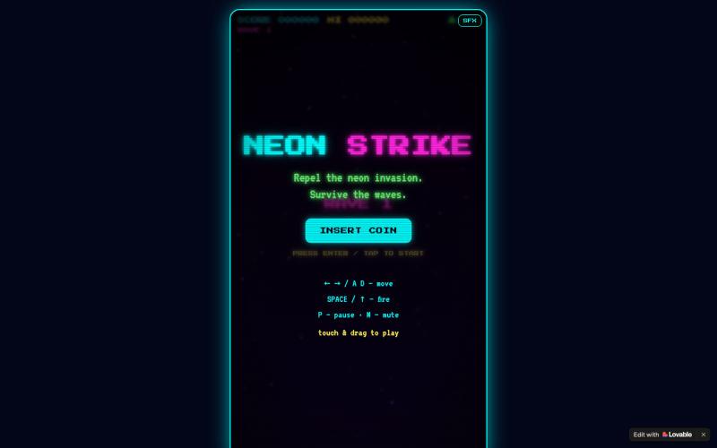 NEON STRIKE — Retro Arcade Shooter — screenshot