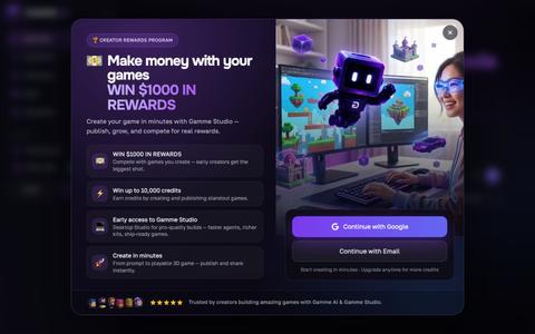 AI Game Maker — Create Games with AI in Minutes | GAMME — screenshot