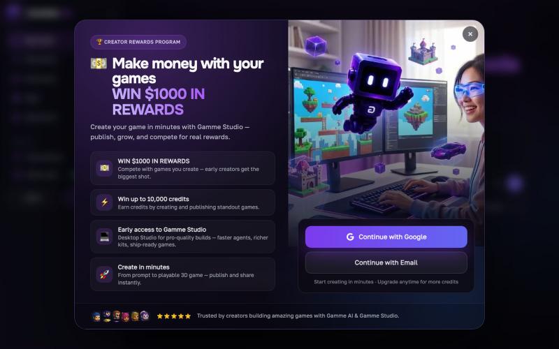 AI Game Maker — Create Games with AI in Minutes | GAMME — screenshot