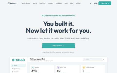 Communities | Where communities live, grow, and connect. | Gamms — screenshot