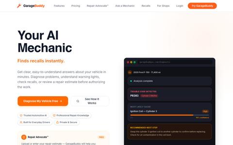 GarageBuddy AI — AI-Powered Car Diagnostic Assistant — screenshot
