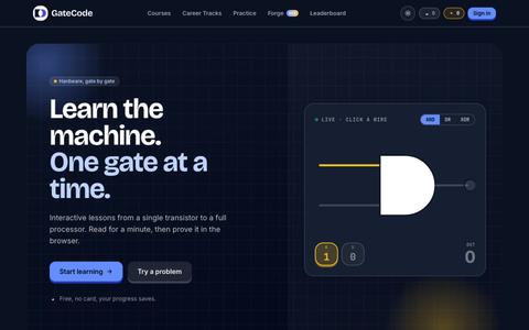 Learn Hardware Engineering Online with GateCode — screenshot