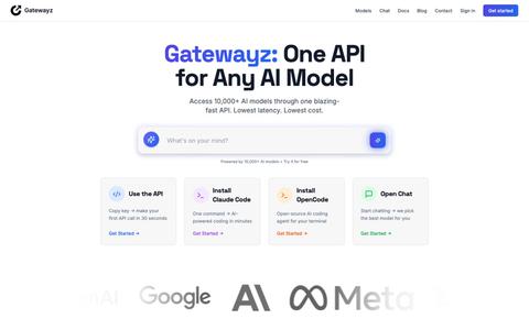 Gatewayz | One API for Any AI Model — screenshot