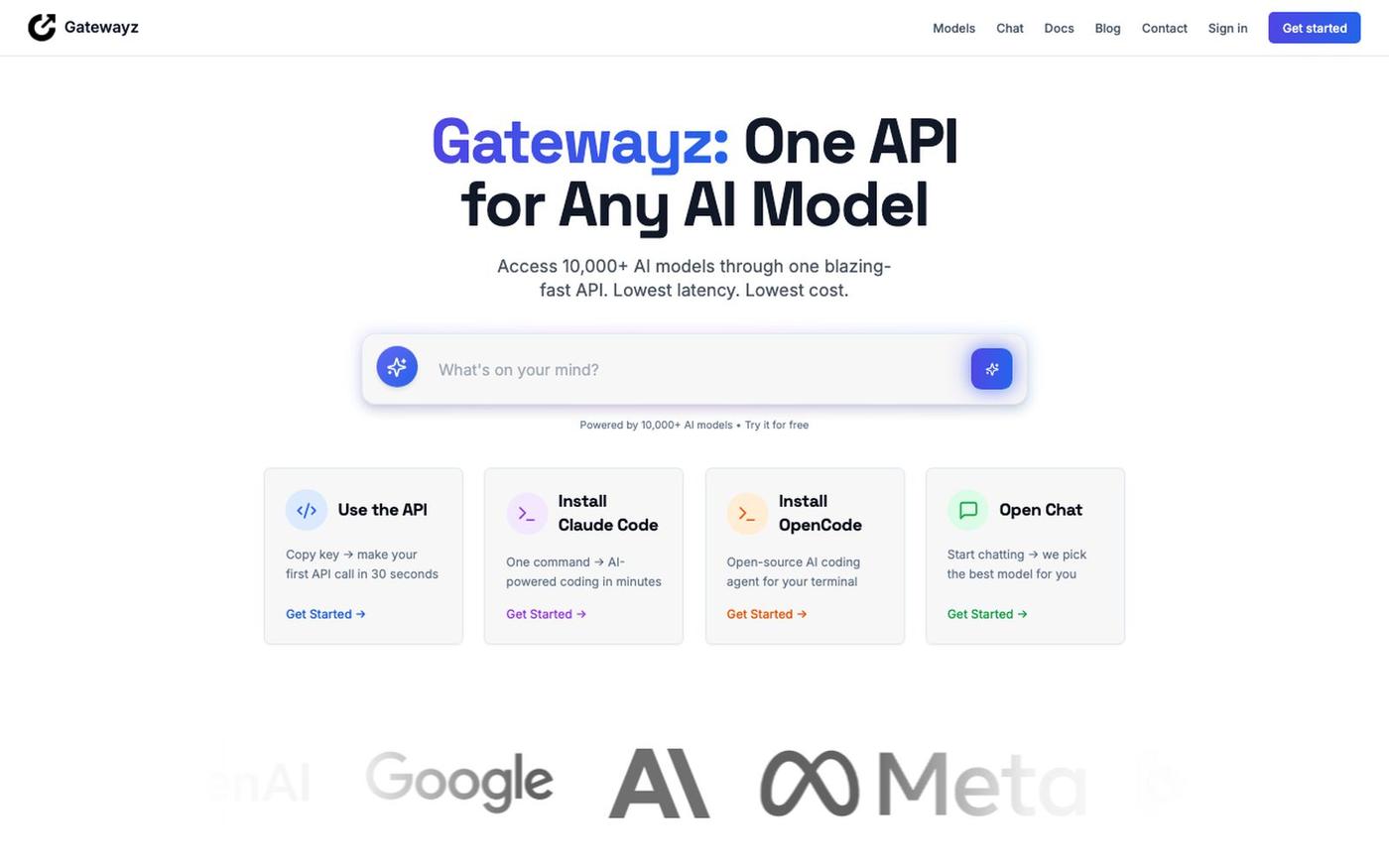 Gatewayz | One API for Any AI Model — screenshot