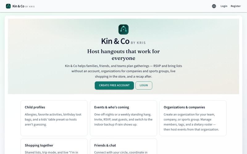 Kin & Co by Kris — screenshot