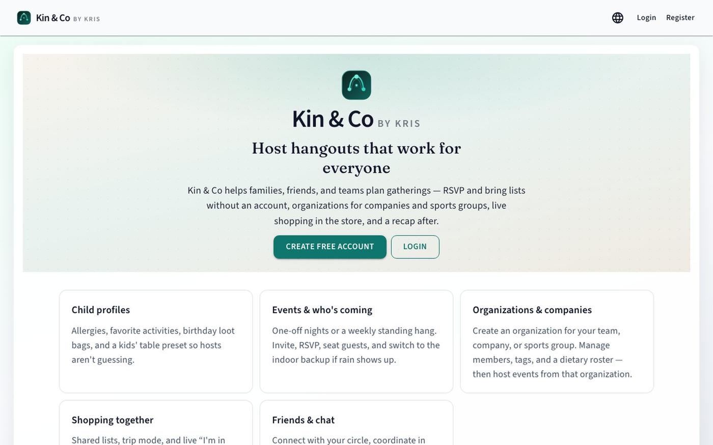 Kin & Co by Kris — screenshot