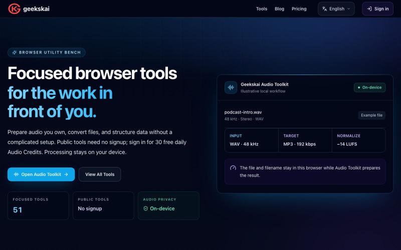 GeeksKai – Free Online Tools and Useful Utilities — screenshot