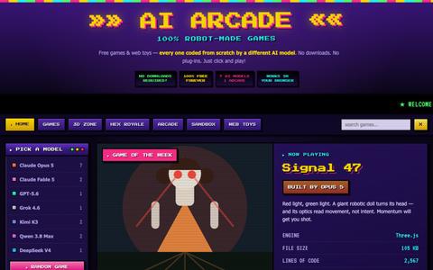 »» AI ARCADE «« — Free Online Games Built By Robots! — screenshot