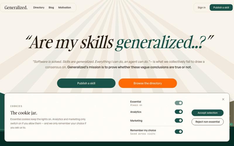 Generalized — AI agent skills directory — screenshot