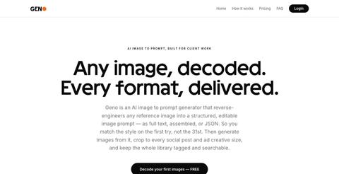 Geno — From reference to client-ready visuals — screenshot