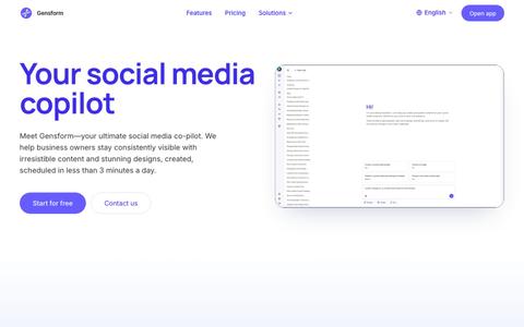 Gensform | Your Social Media Copilot — screenshot