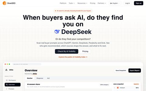 OranGEO - AI Visibility Scanner for Modern Brands — screenshot
