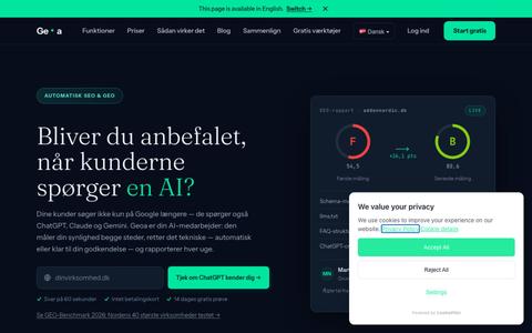 Bliv synlig på Google — og anbefalet af ChatGPT | Geoa — screenshot