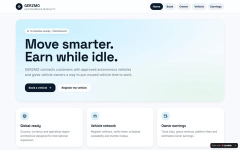 GERZMO — Autonomous Mobility Marketplace — screenshot