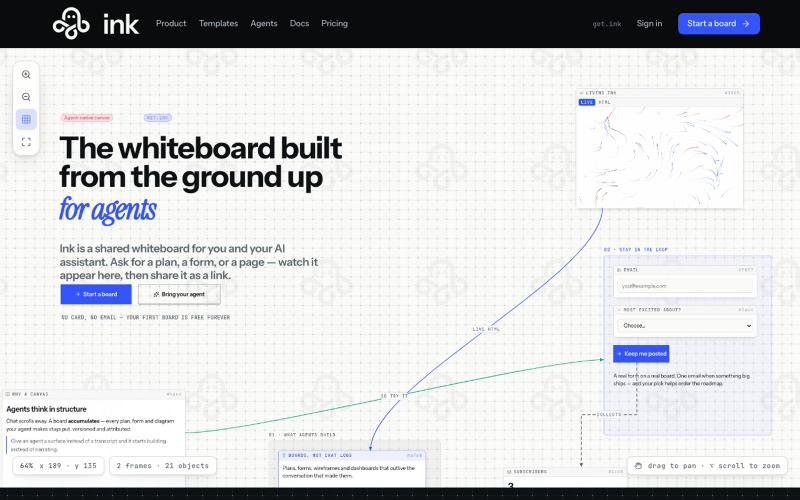 Ink — the infinite canvas for agents — screenshot