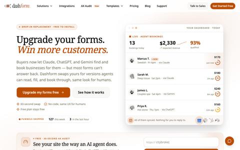 AI Form Builder for AI Agents | Dashform — screenshot