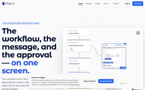 Aligne — Workflow and communication alignment in one system — screenshot